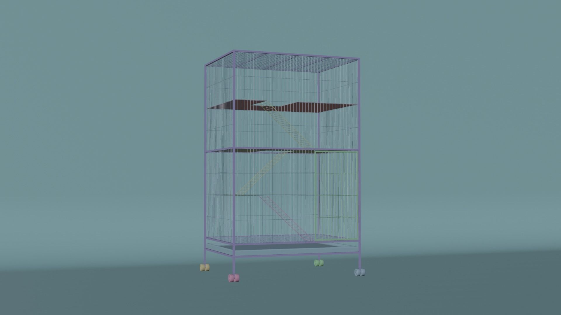 Metal cat cage 3D model_3