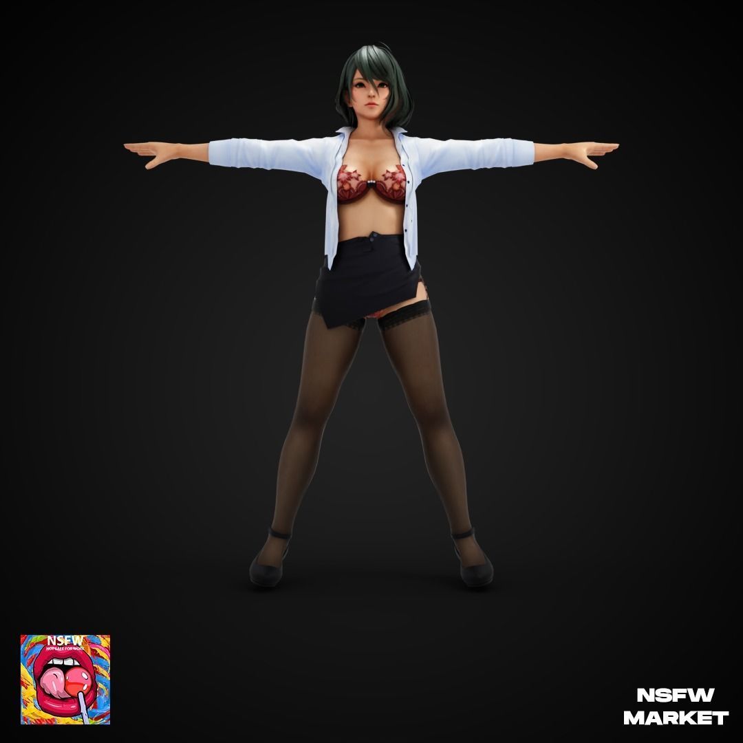 EXCLUSIVE EDITION RIGGED CHARACTER TAMAKI - SECRET CLASS Low-poly 3D model_7