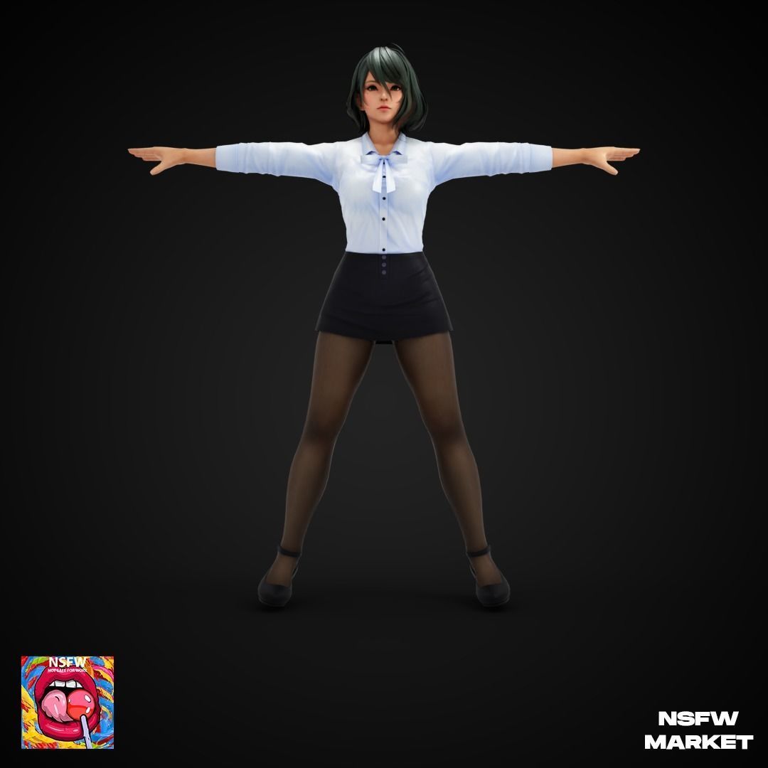 EXCLUSIVE EDITION RIGGED CHARACTER TAMAKI - SECRET CLASS Low-poly 3D model_3