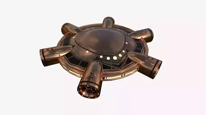 Alien Spaceship UFO J06 Copper - Sci Fi Spacecraft Design Low-poly 3D model