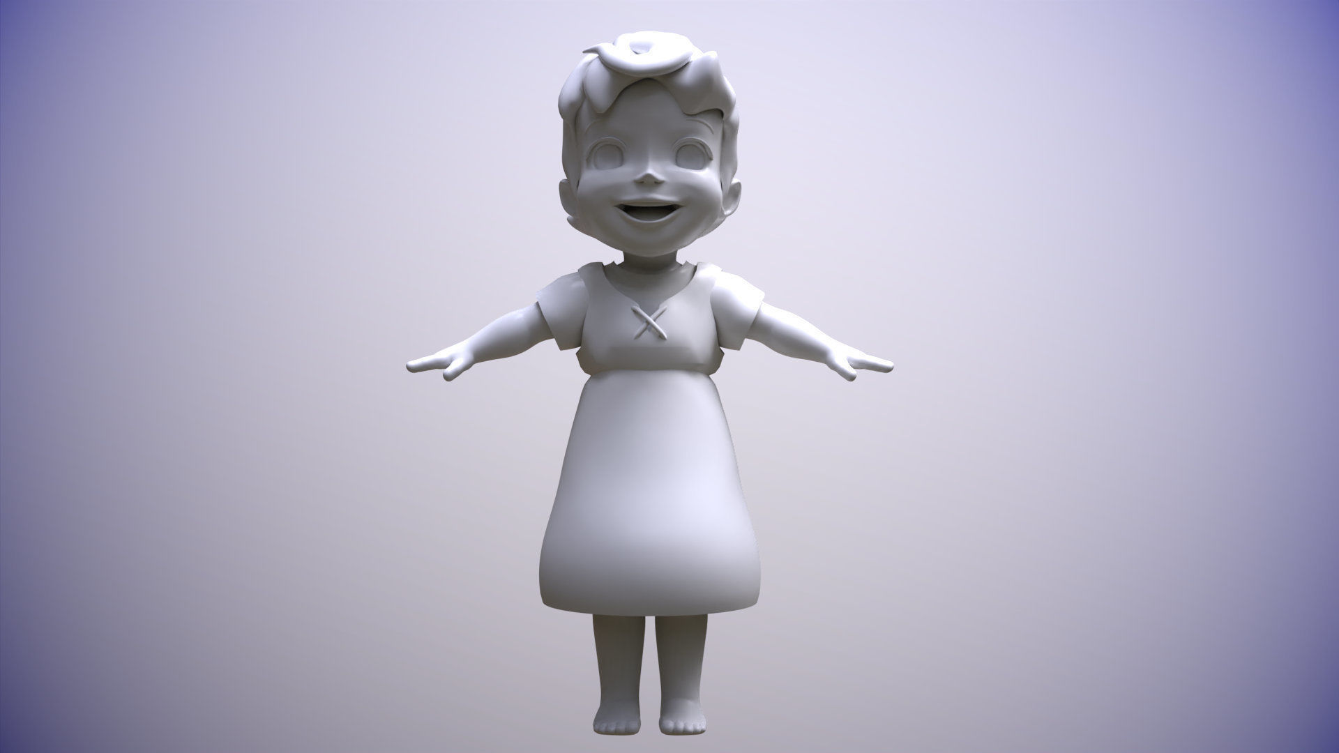 Heidi Girl of the Alps Renderable Low-poly 3D model_6