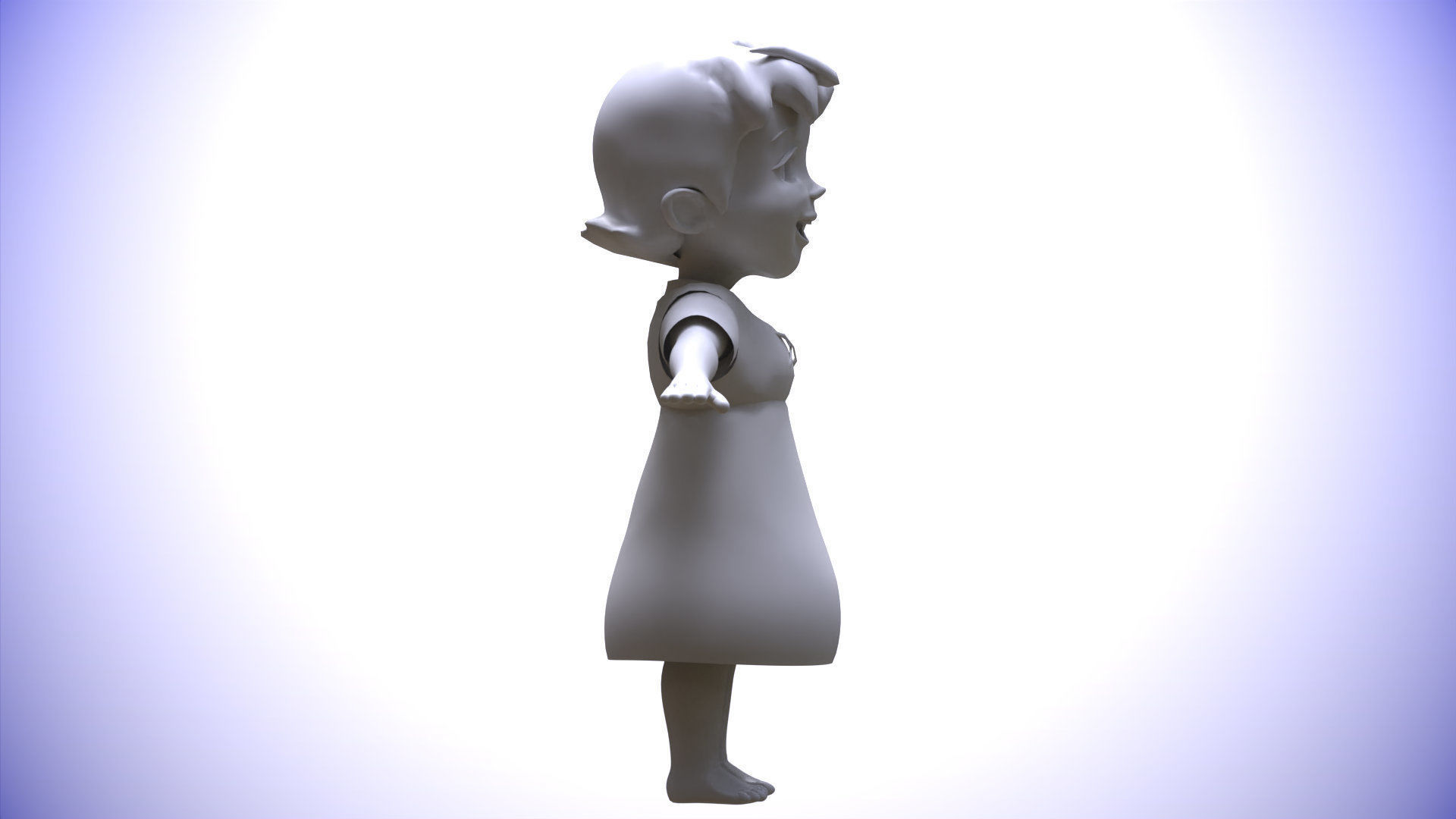 Heidi Girl of the Alps Renderable Low-poly 3D model_8