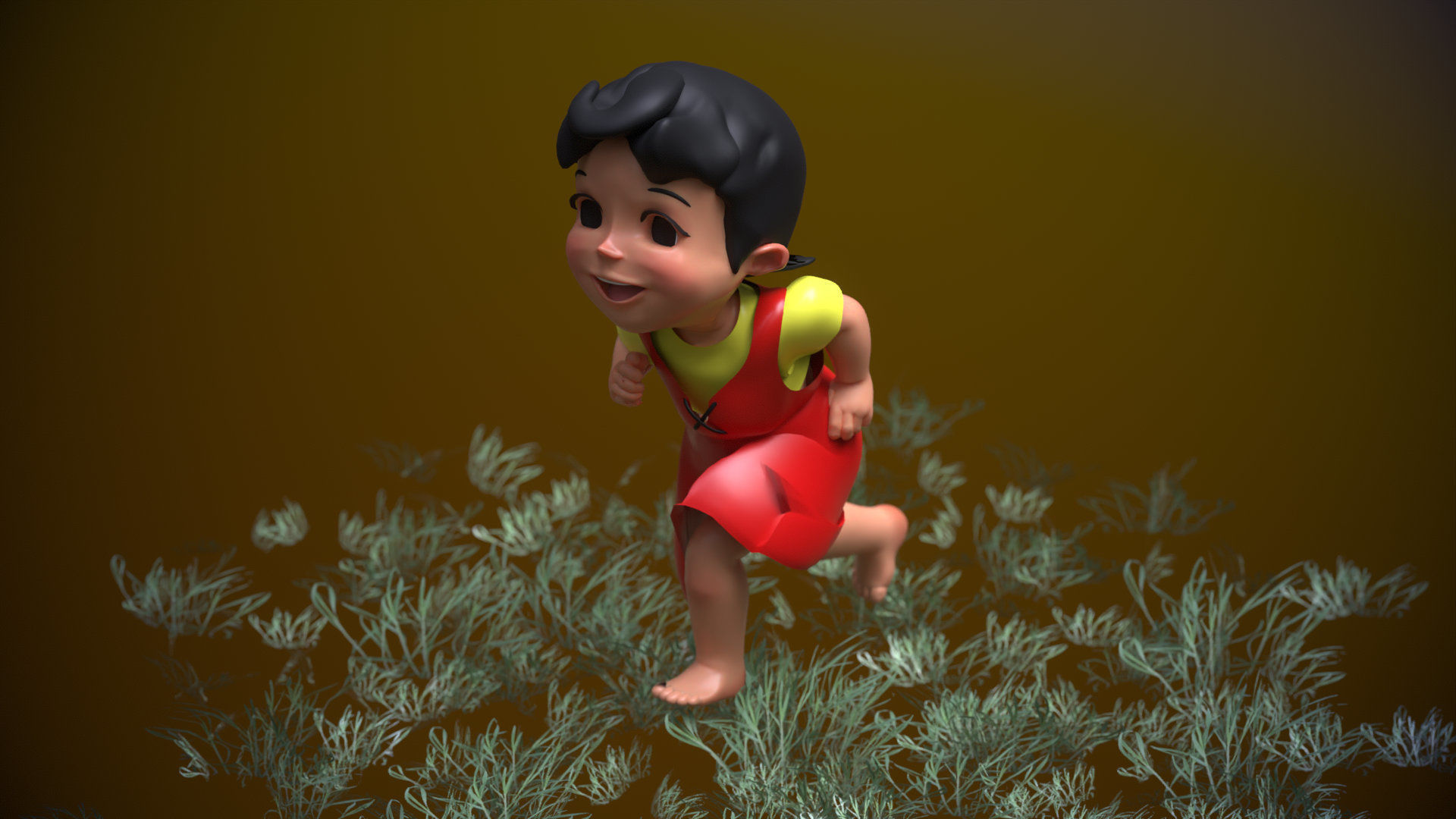 Heidi Girl of the Alps Renderable Low-poly 3D model_13