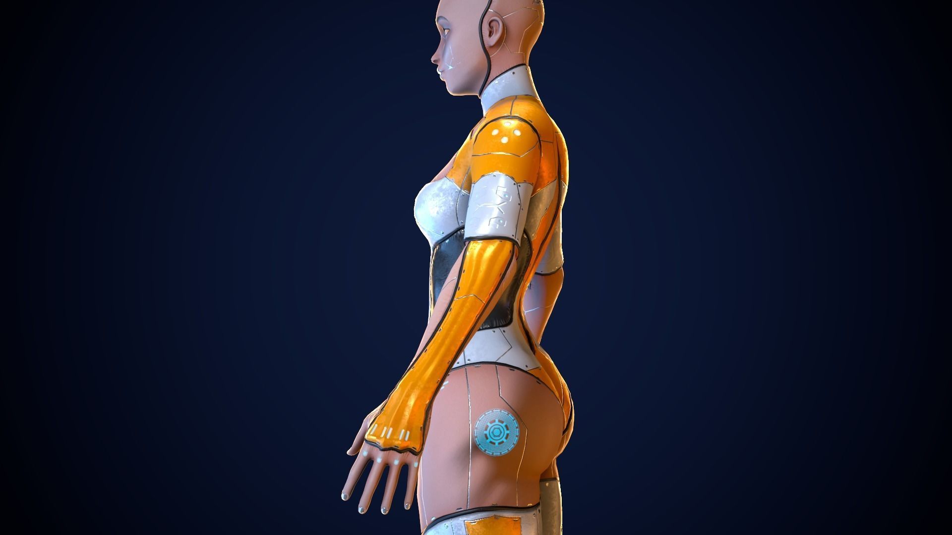 Droid Low-poly 3D model_9