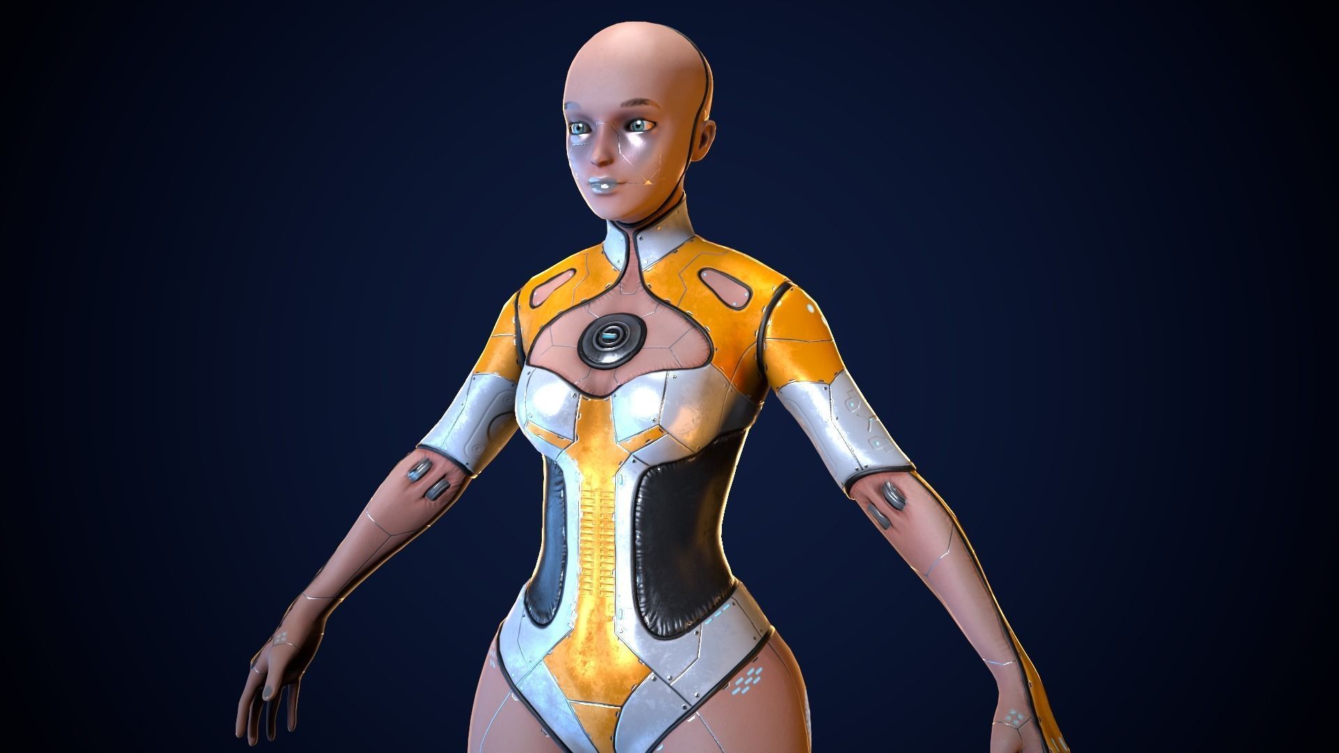 Droid Low-poly 3D model_8