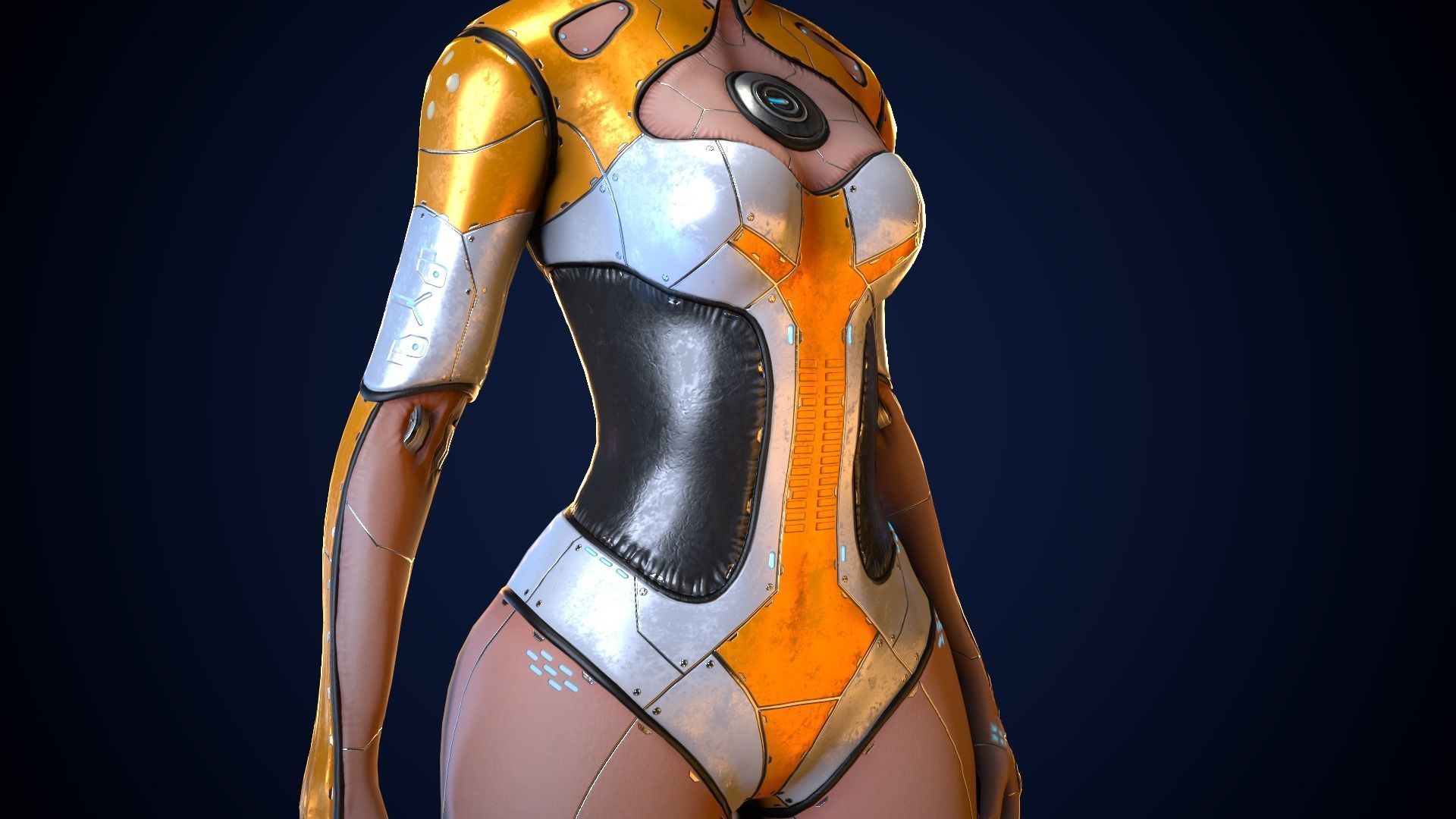 Droid Low-poly 3D model_7