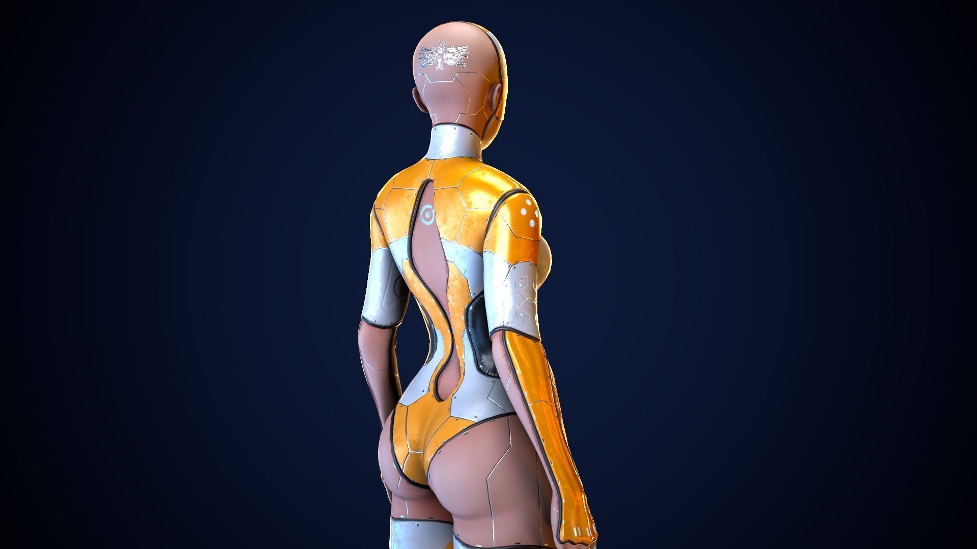 Droid Low-poly 3D model_5