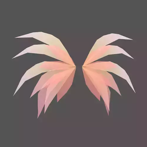 Low Poly Wings v4 001 Low-poly 3D model