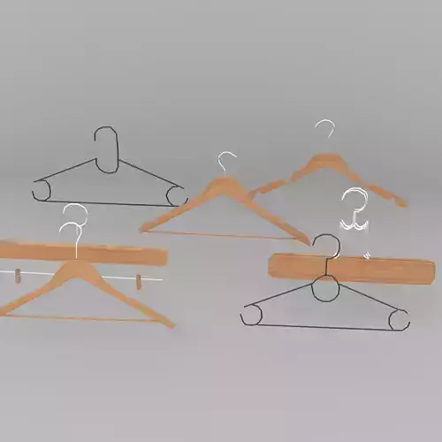 hanger three wooden hangers