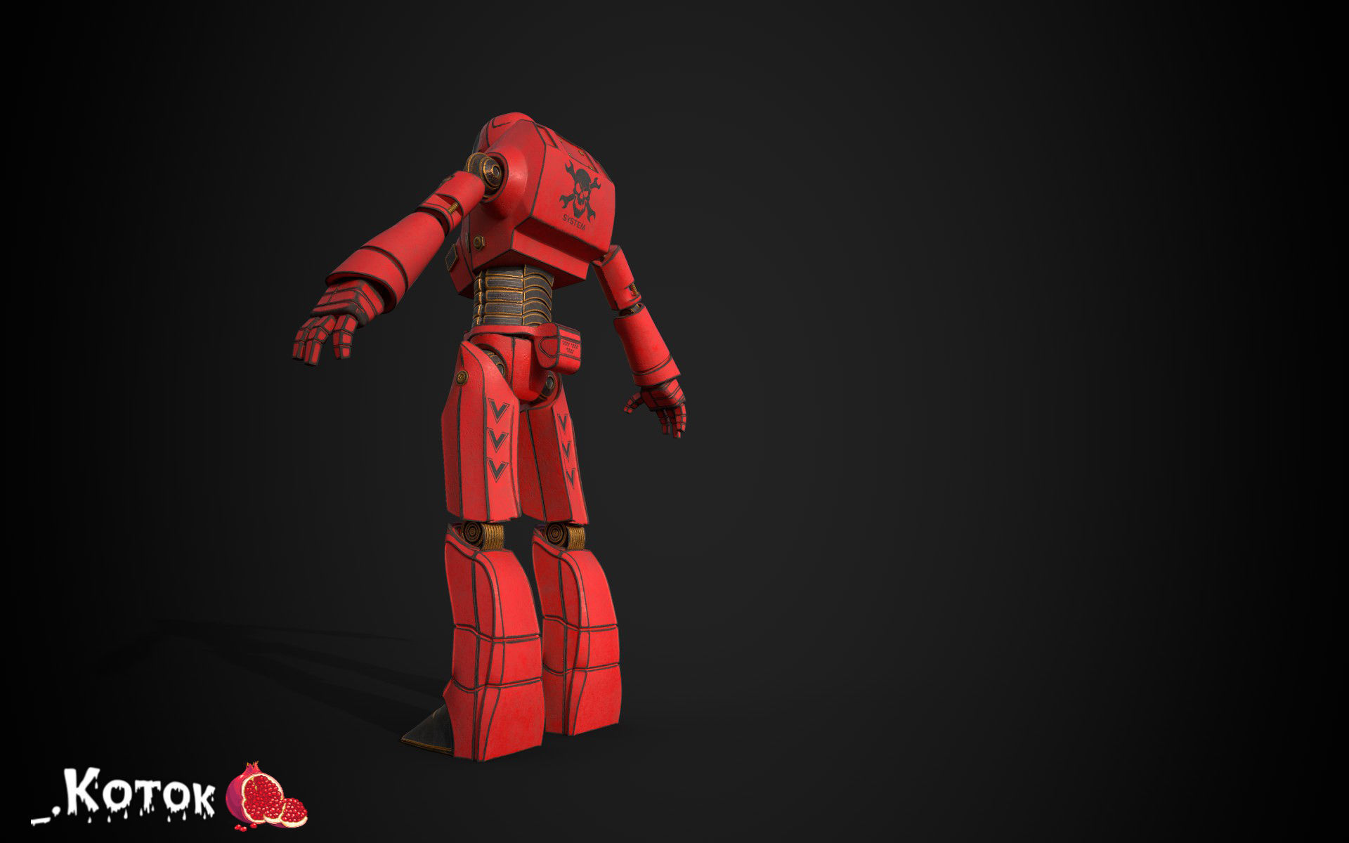Robot Free low-poly 3D model_14