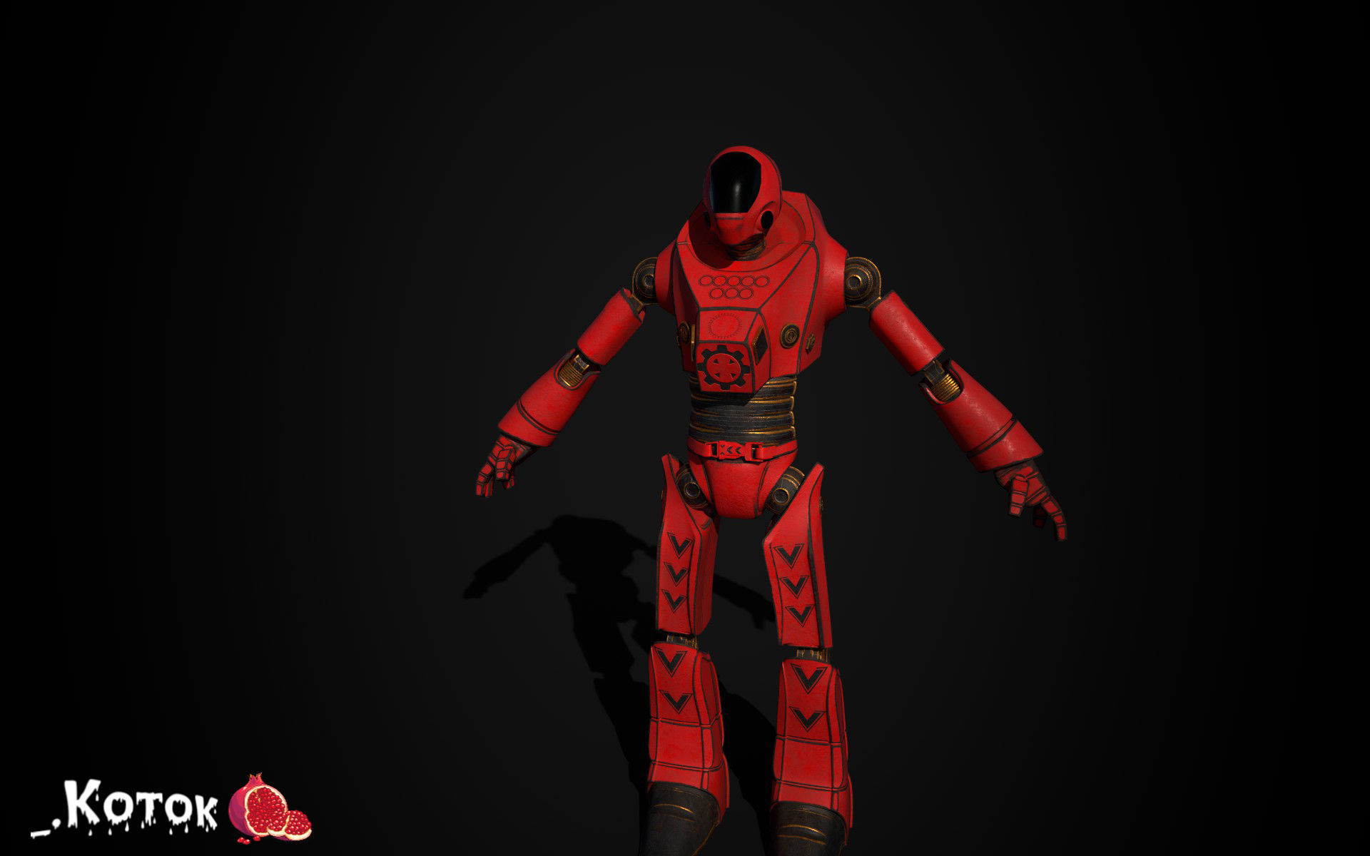 Robot Free low-poly 3D model_9