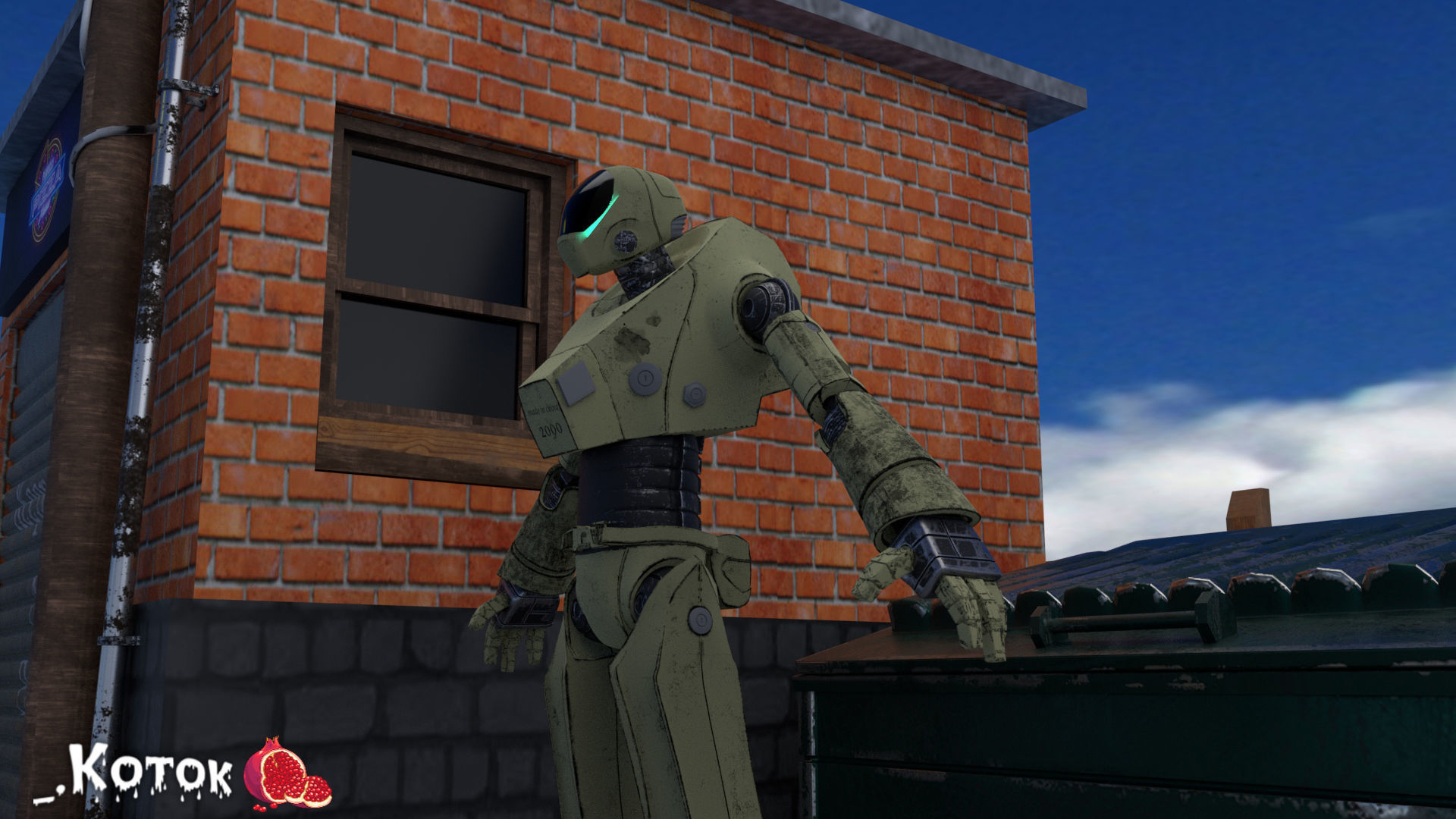 Robot Free low-poly 3D model_6