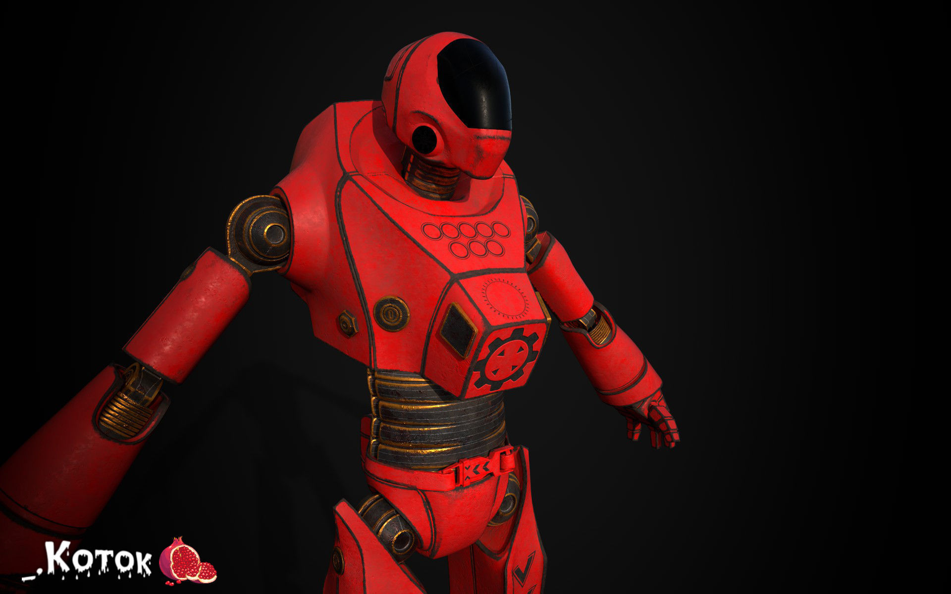 Robot Free low-poly 3D model_16