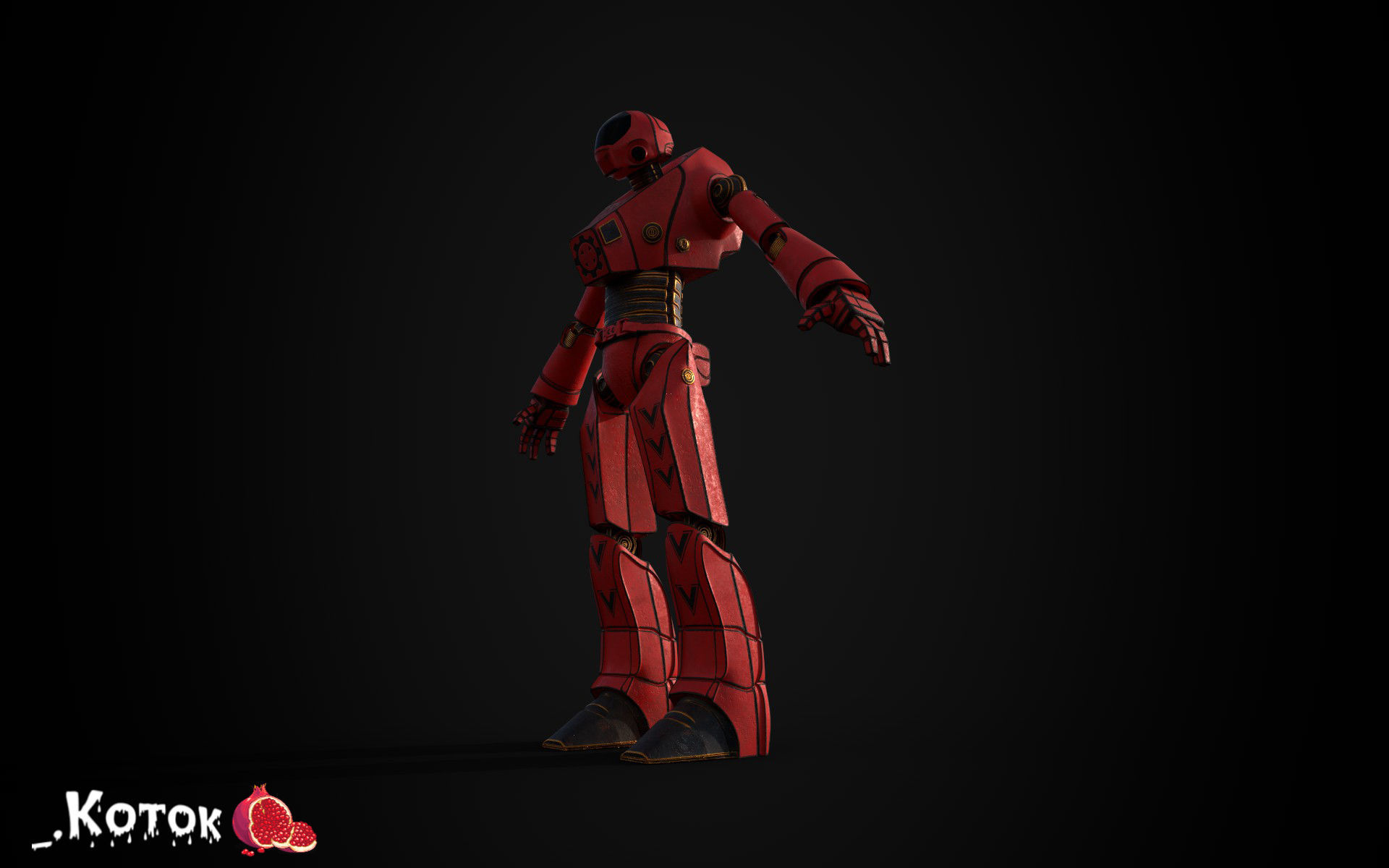 Robot Free low-poly 3D model_15