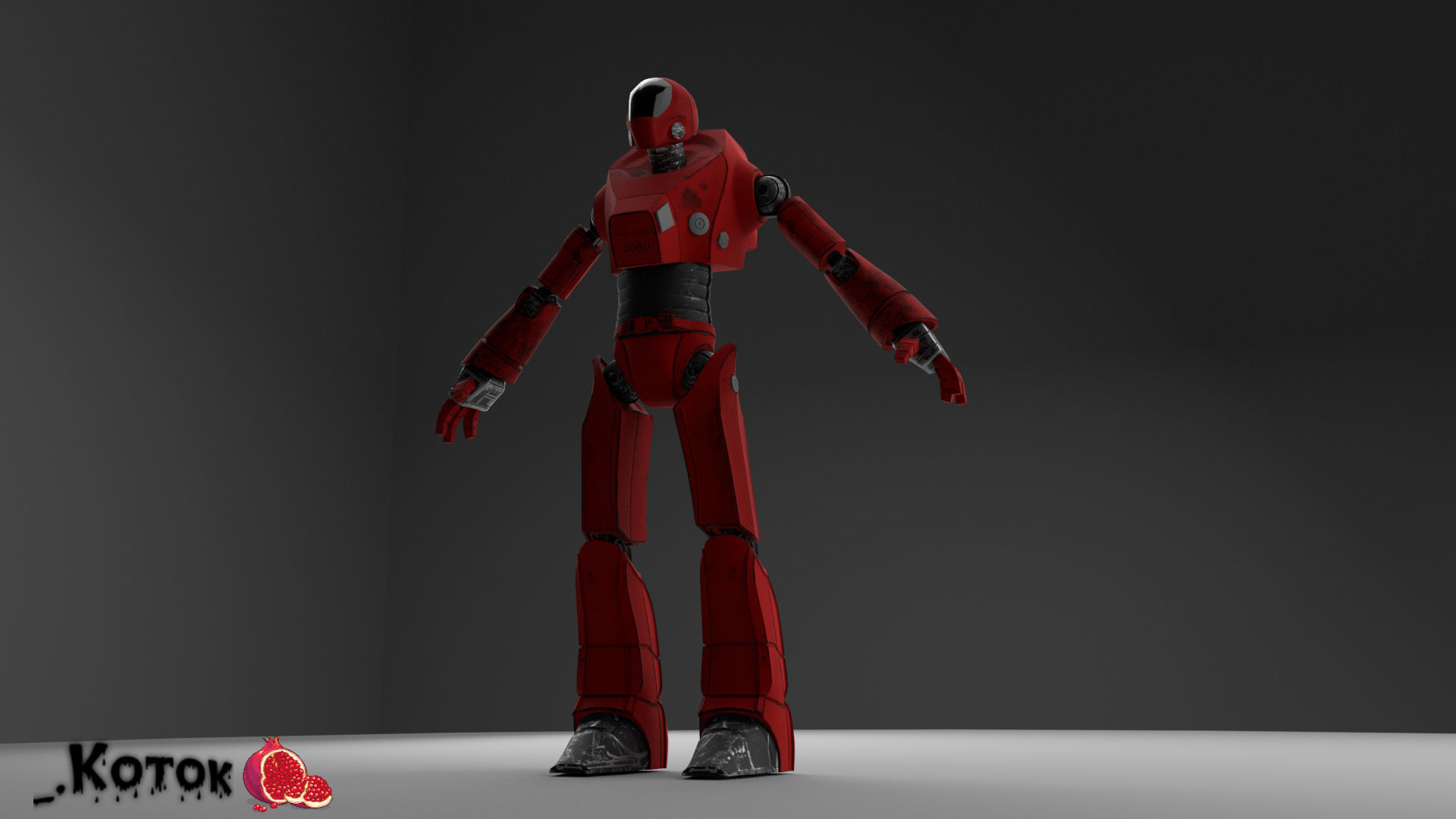 Robot Free low-poly 3D model_4