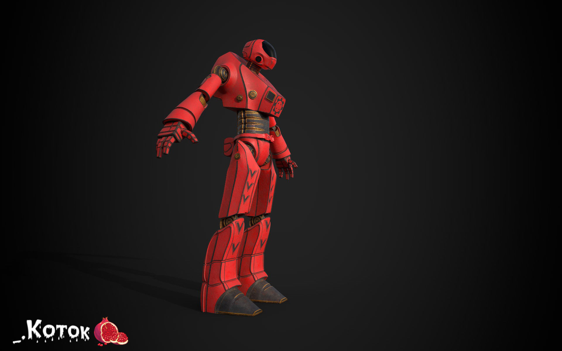 Robot Free low-poly 3D model_11