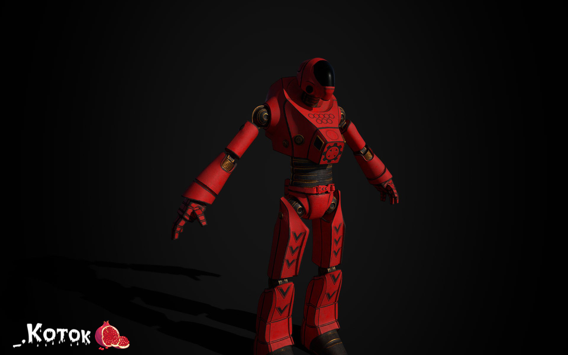 Robot Free low-poly 3D model_8