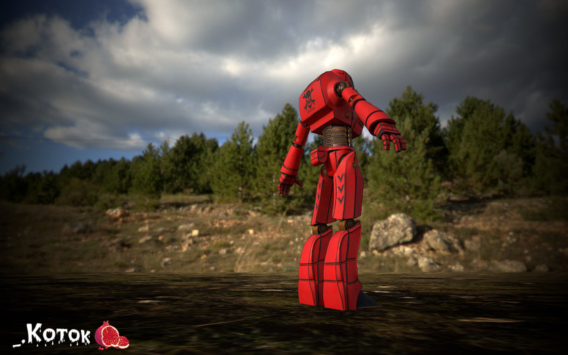 Robot Free low-poly 3D model_7