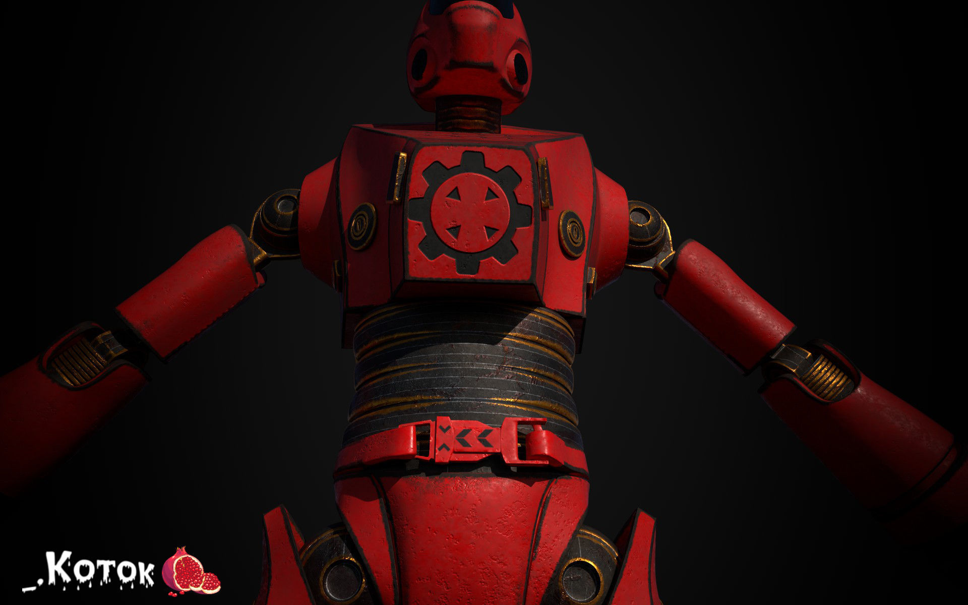 Robot Free low-poly 3D model_13