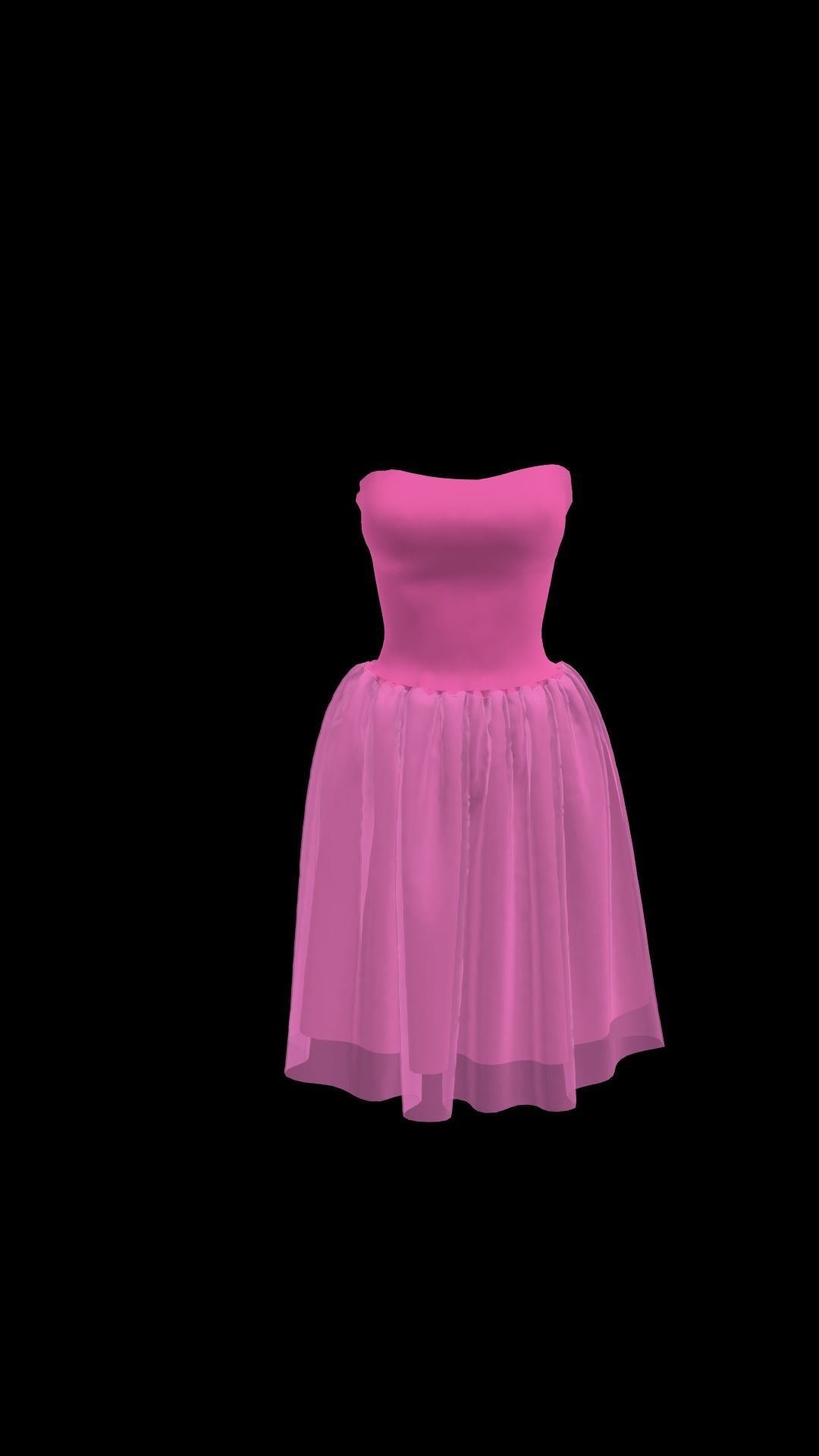 skirt pink dress for female 3d cartoon 3D model_3