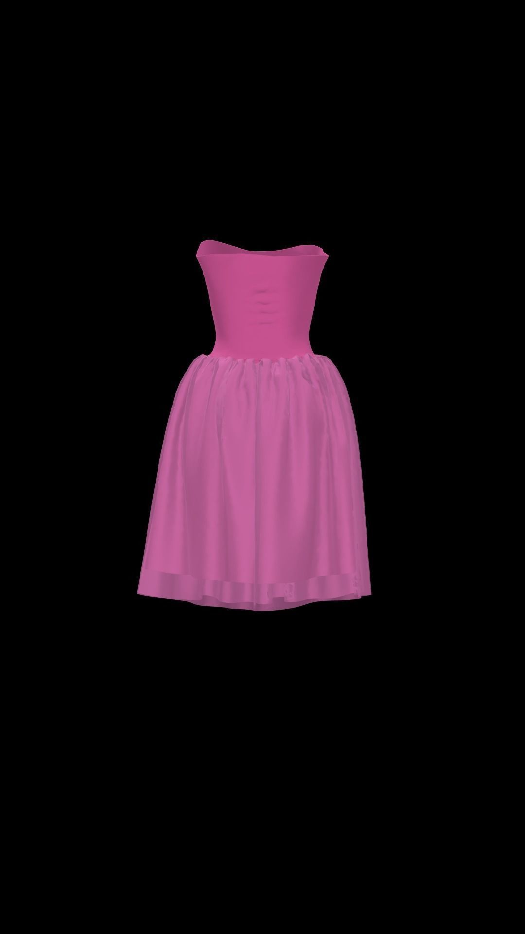 skirt pink dress for female 3d cartoon 3D model_2