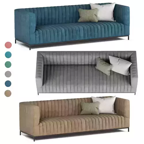 velvet sofa 3D model