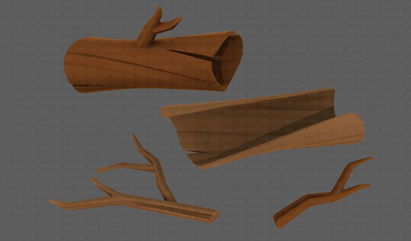 Stump V03 Low-poly 3D model_41