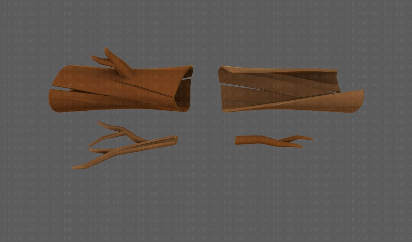 Stump V03 Low-poly 3D model_1