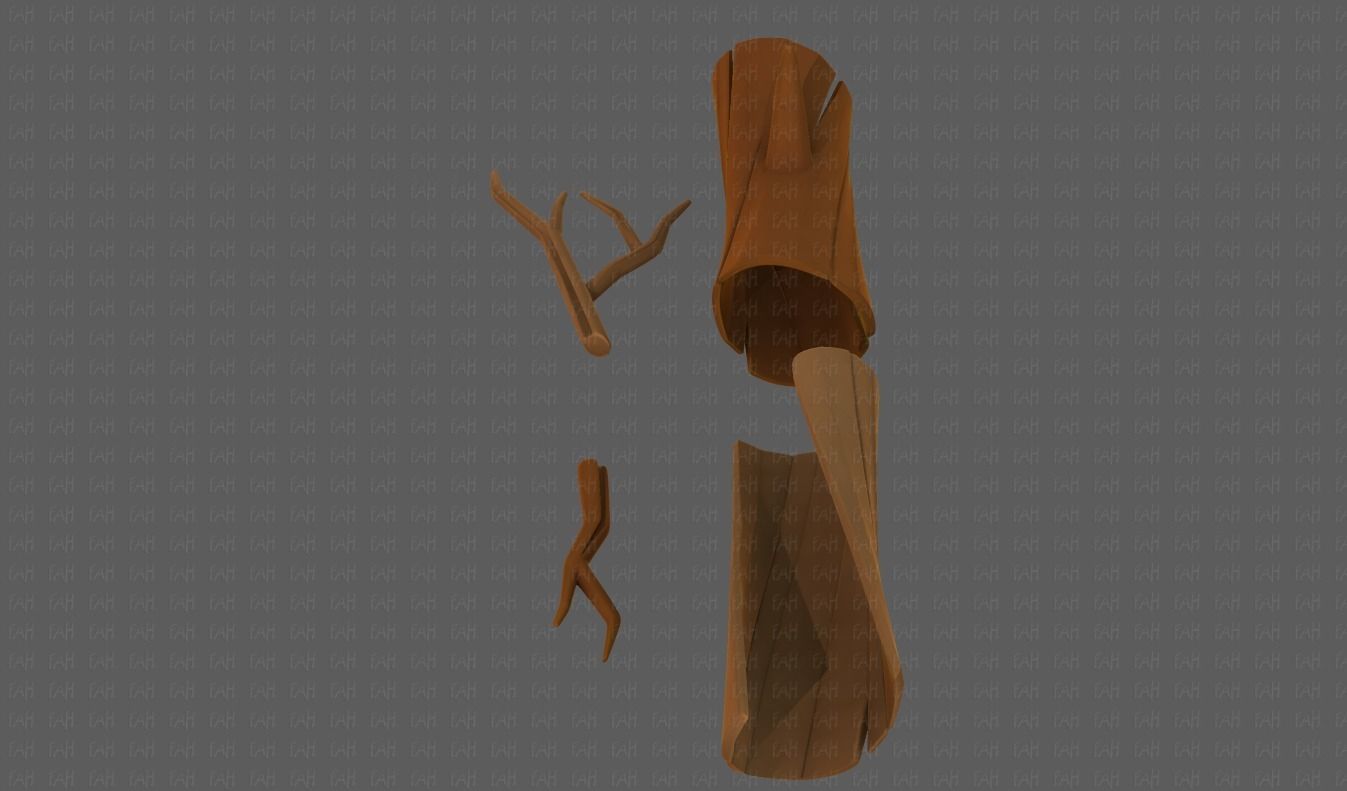 Stump V03 Low-poly 3D model_7