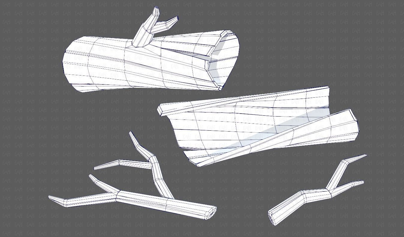 Stump V03 Low-poly 3D model_44