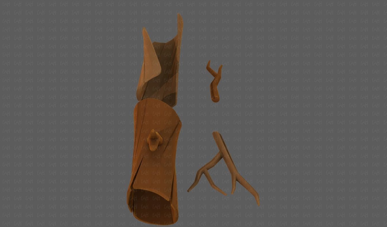 Stump V03 Low-poly 3D model_3