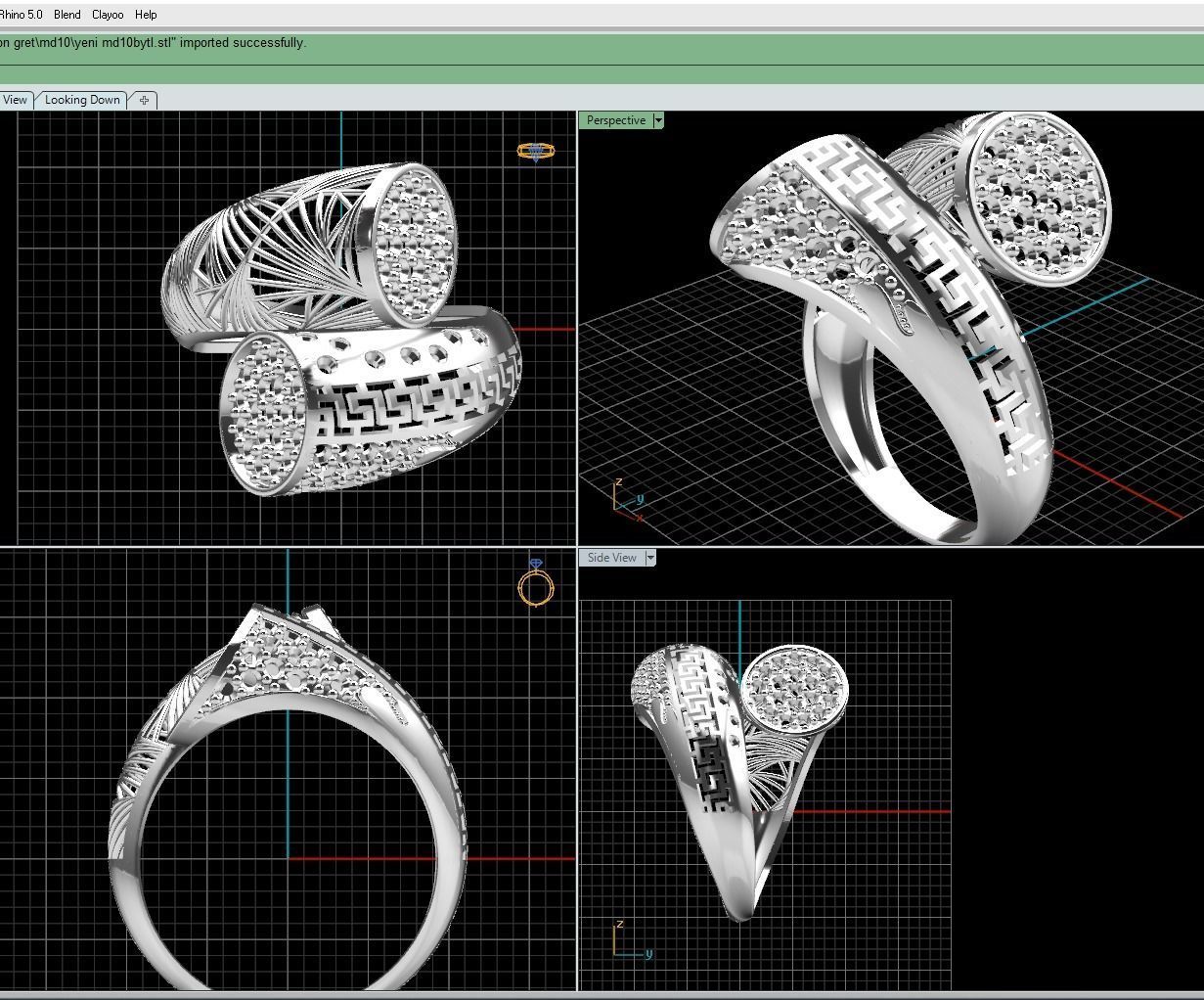 fantasy stone greek rings 3D model_10
