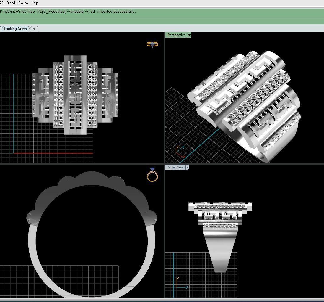 fantasy stone greek rings 3D model_3