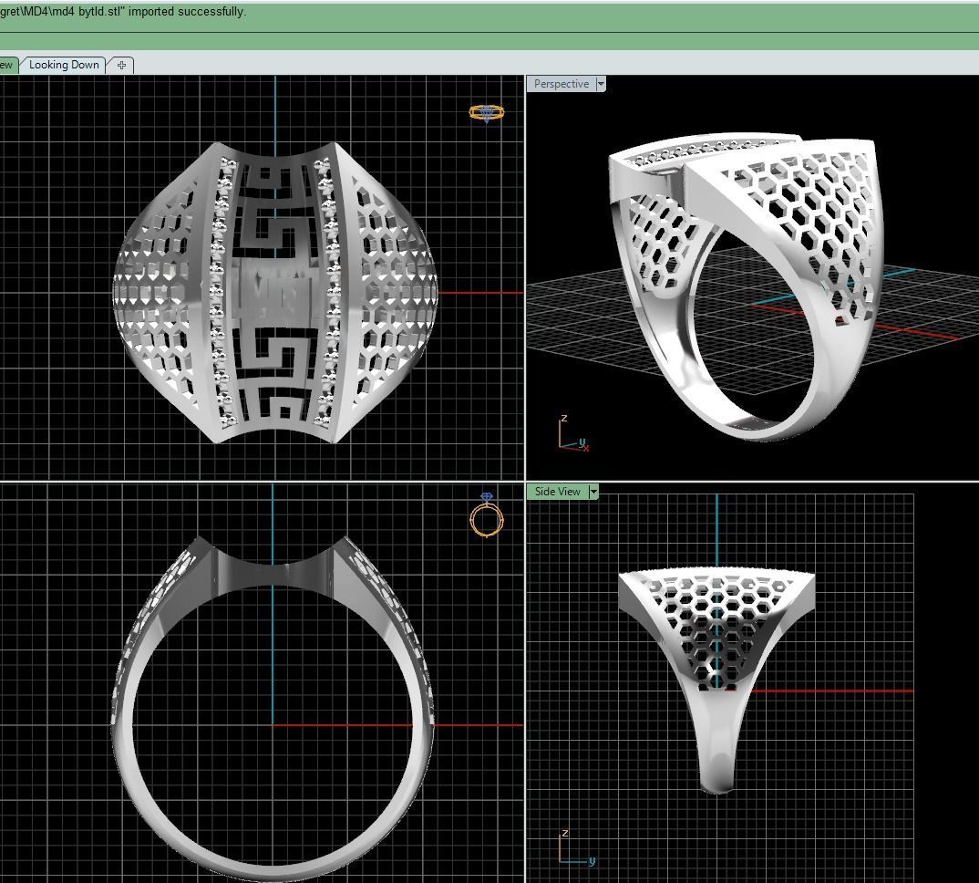 fantasy stone greek rings 3D model_4