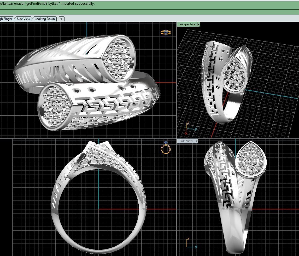 fantasy stone greek rings 3D model_9