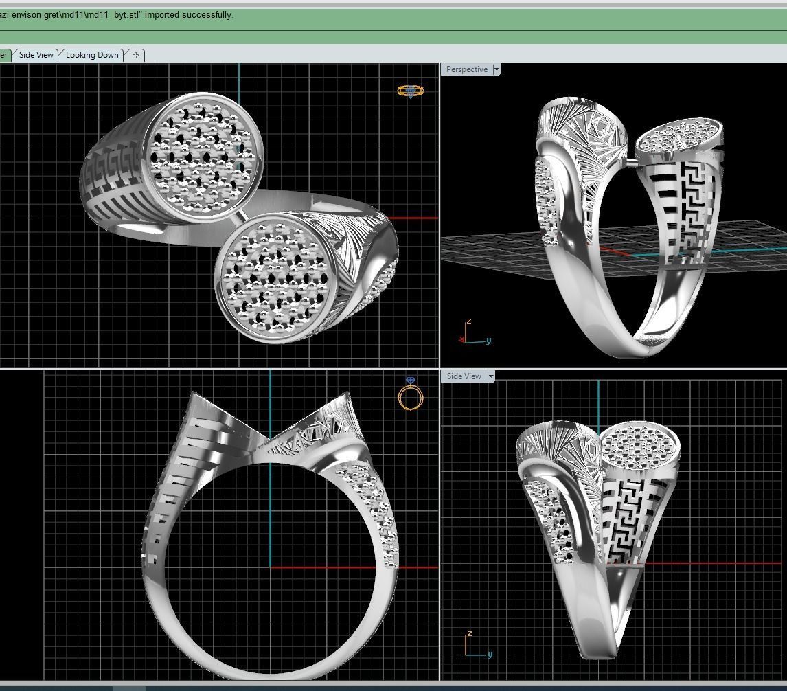 fantasy stone greek rings 3D model_1