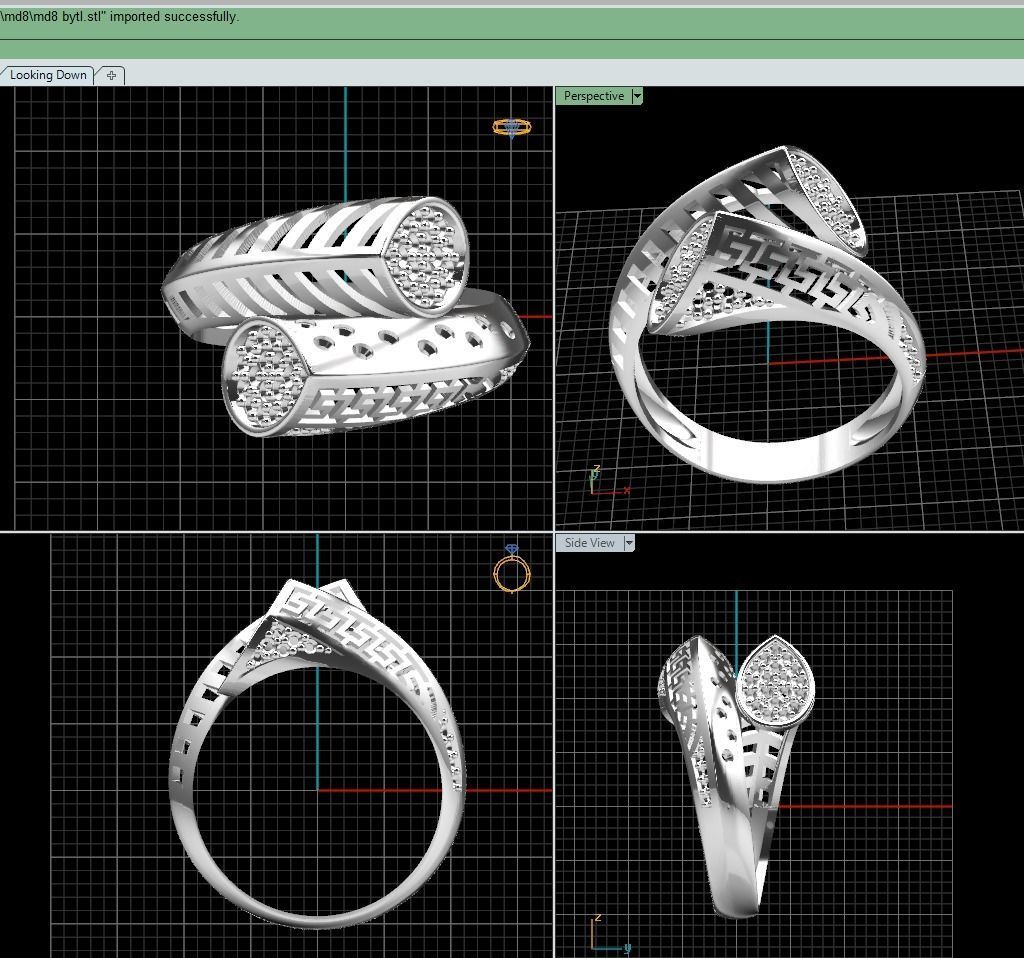 fantasy stone greek rings 3D model_8