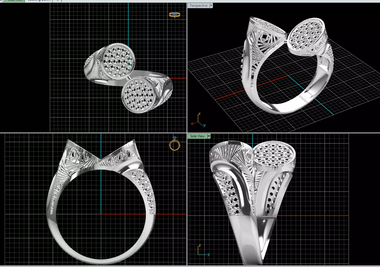 fantasy stone greek rings 3D model_0