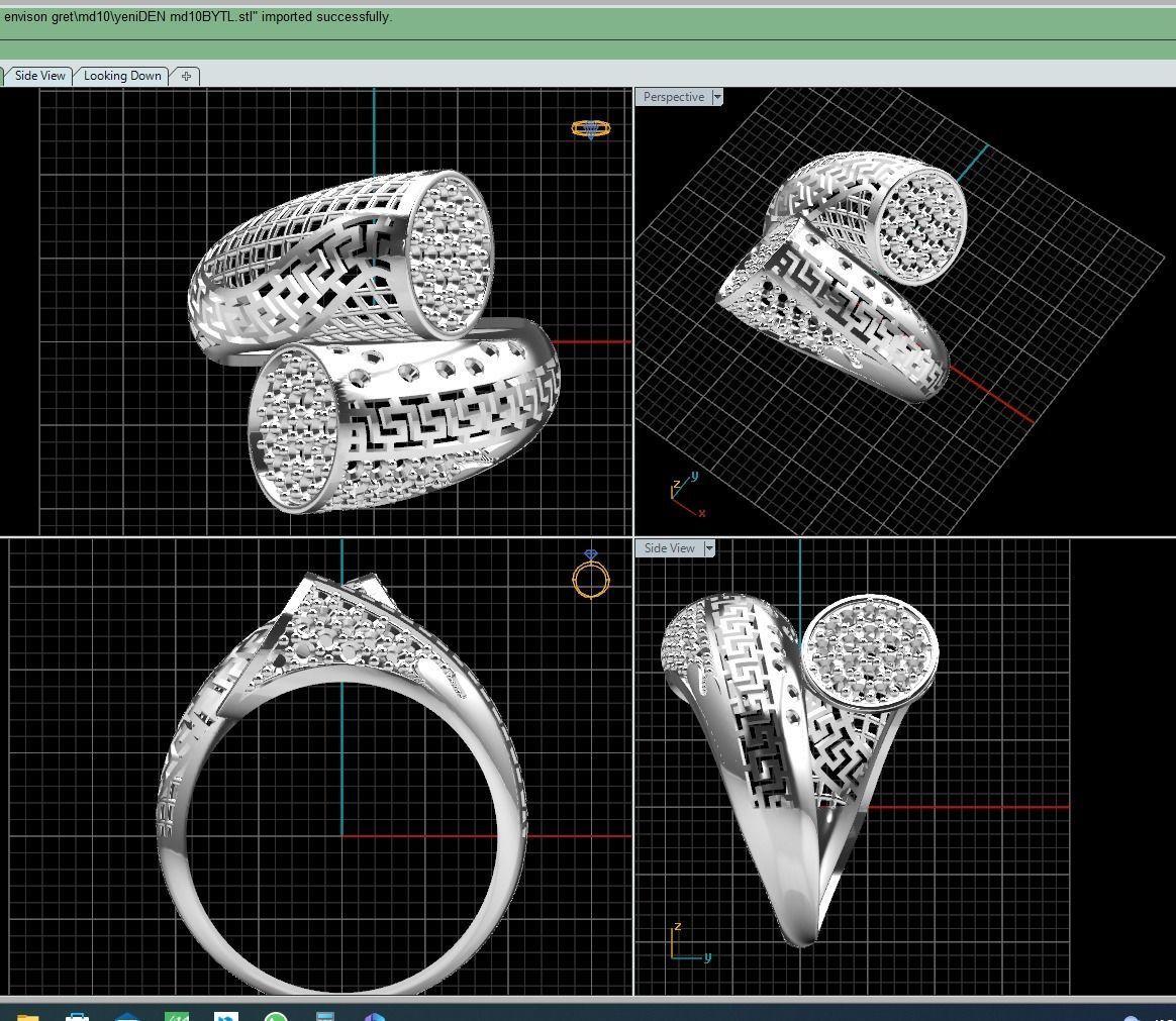 fantasy stone greek rings 3D model_11