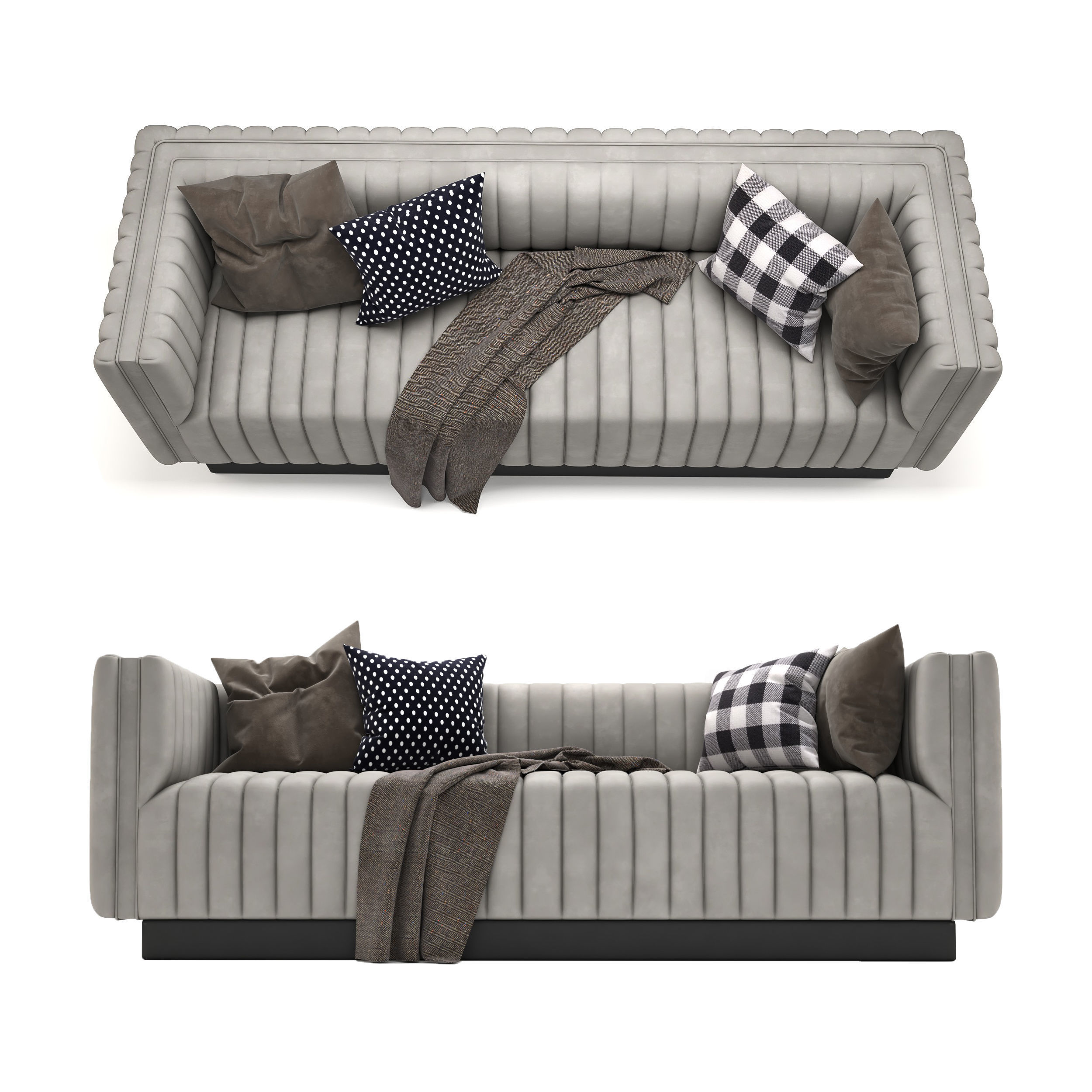 Velvet Sofa Emerald 3D model_1