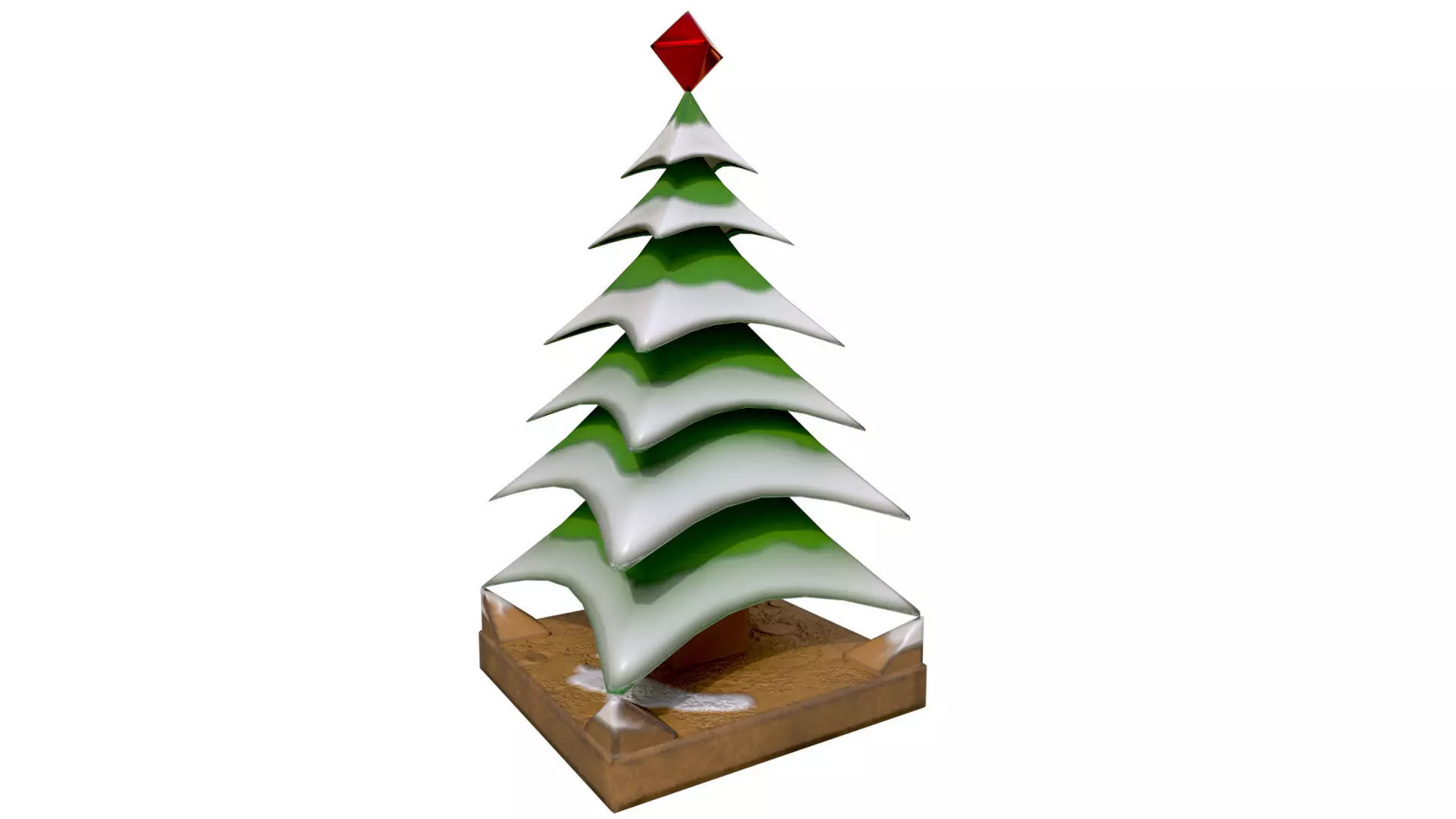 Stylized Snow Tree Free low-poly 3D model