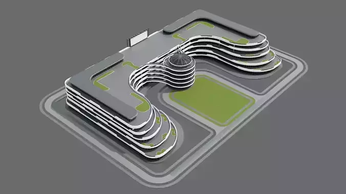 Beach Hotel ID042 3D model
