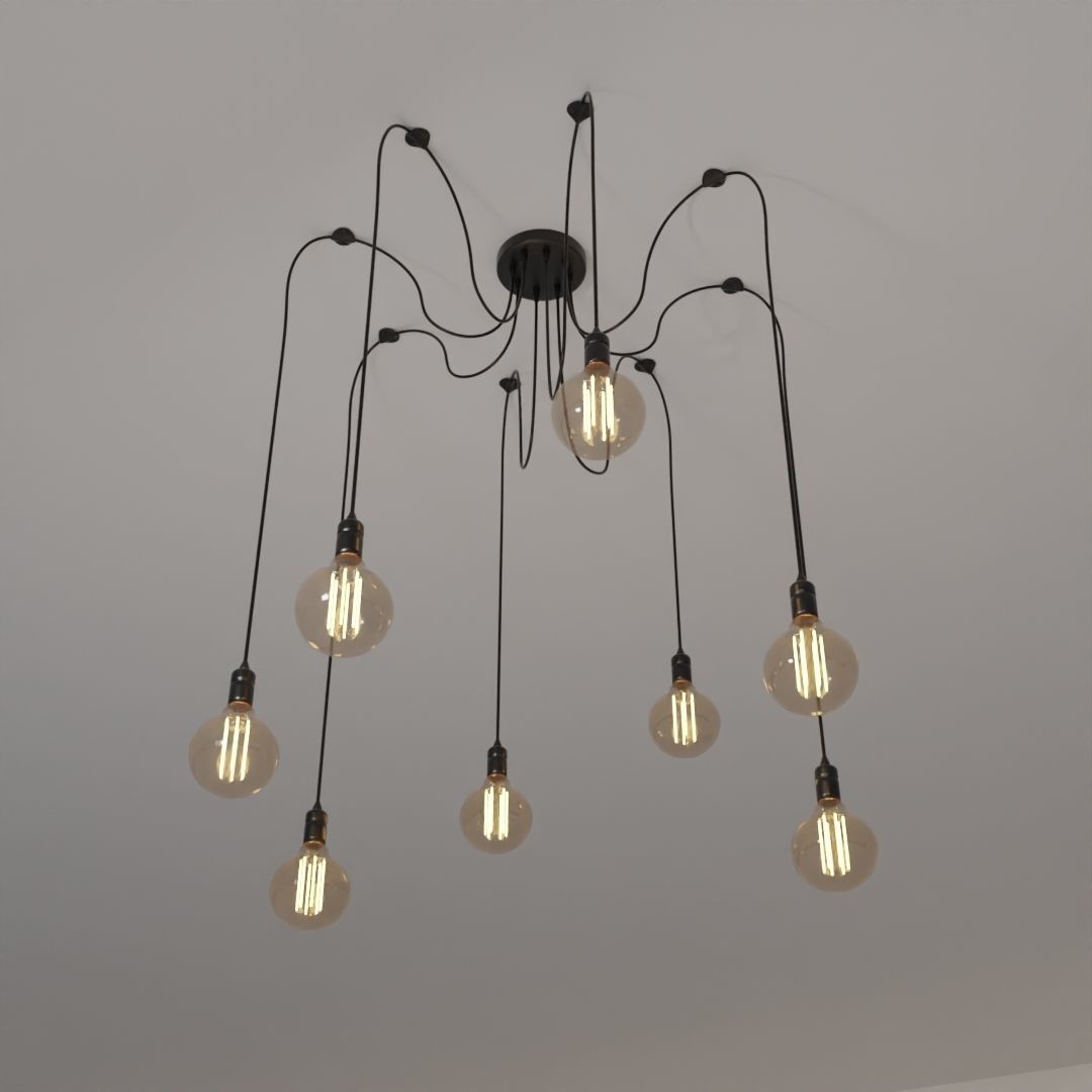 Ceiling lamp industrial 3D model_3