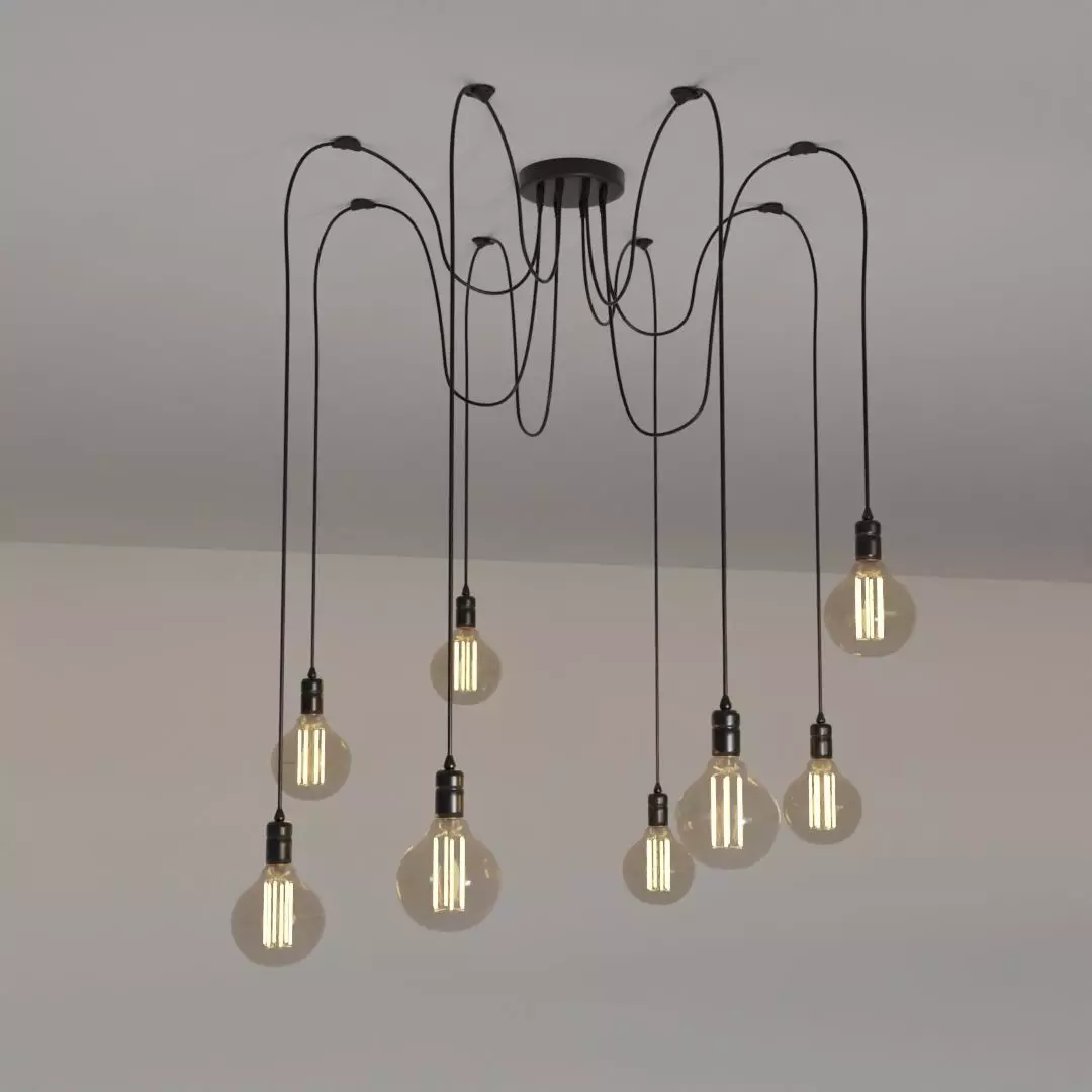 Ceiling lamp industrial 3D model_0