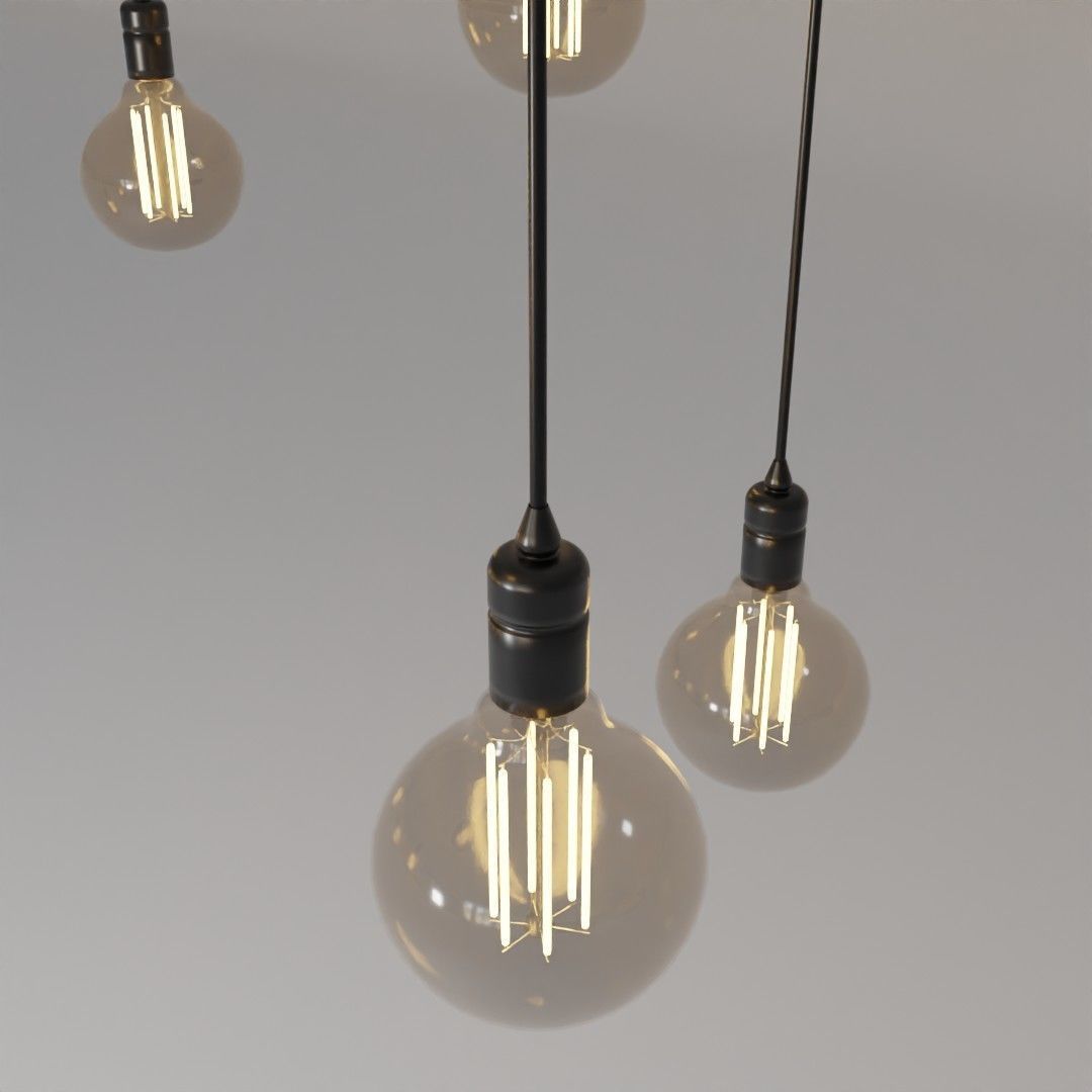 Ceiling lamp industrial 3D model_1