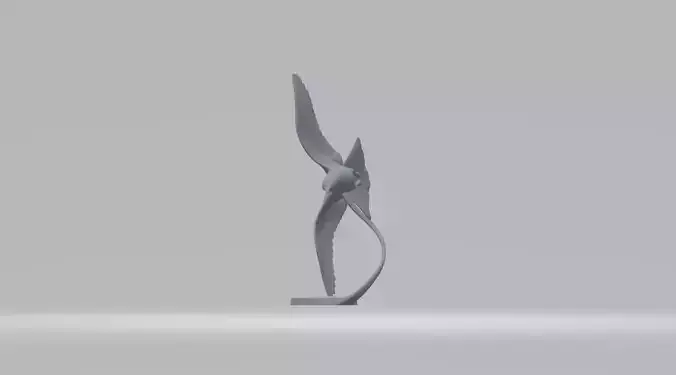 Seagull wind turbine sculpture 3D print model