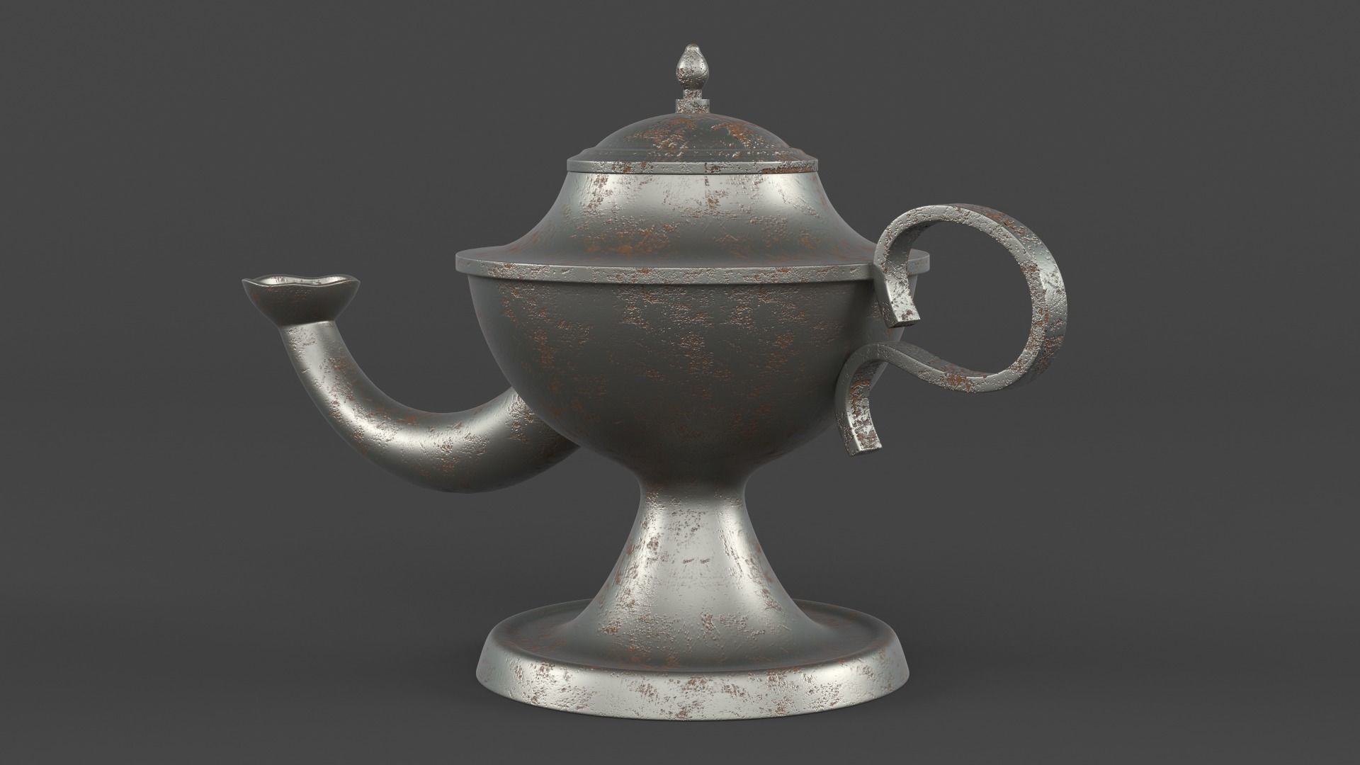 Arabic Oil Lamp 3D model_3