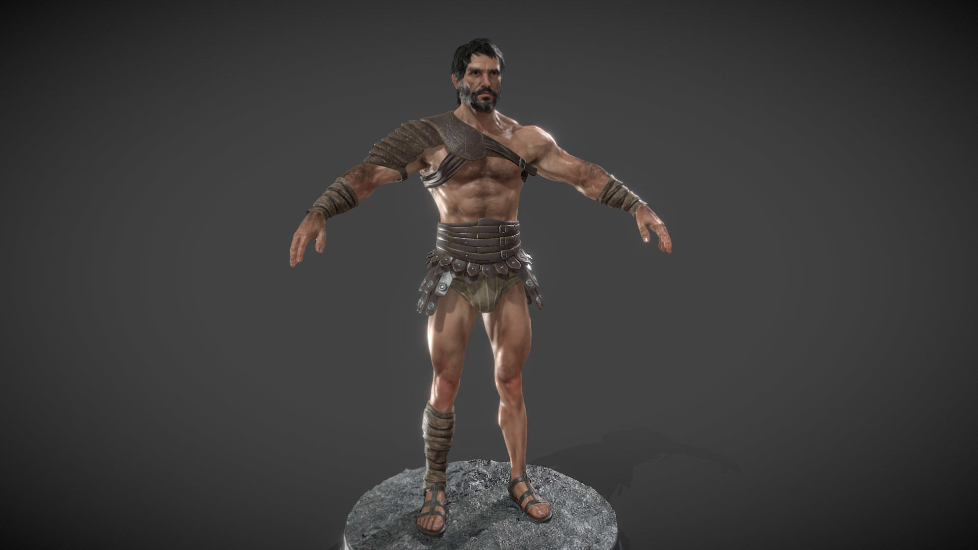 Gladiator Murmillo 2023 Low-poly 3D model_4