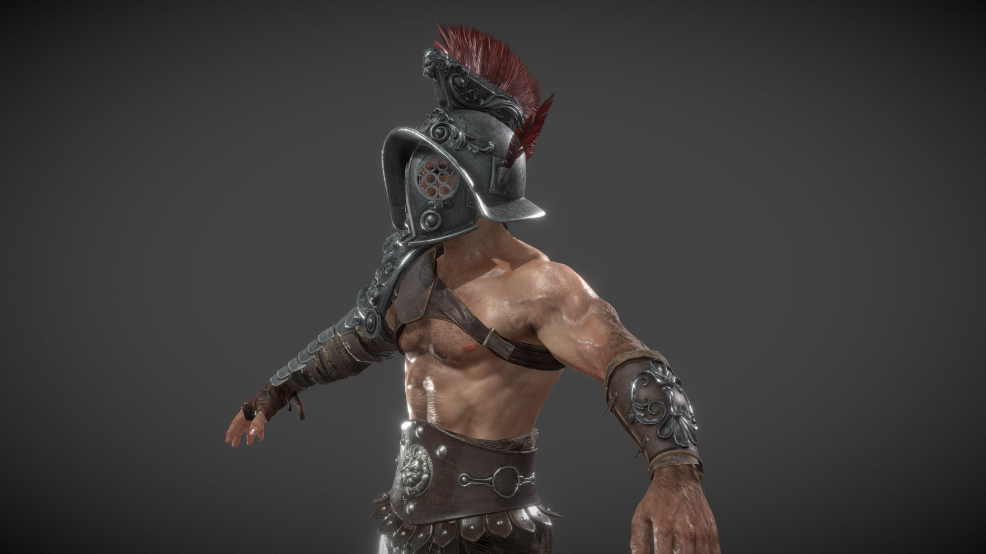 Gladiator Murmillo 2023 Low-poly 3D model_1