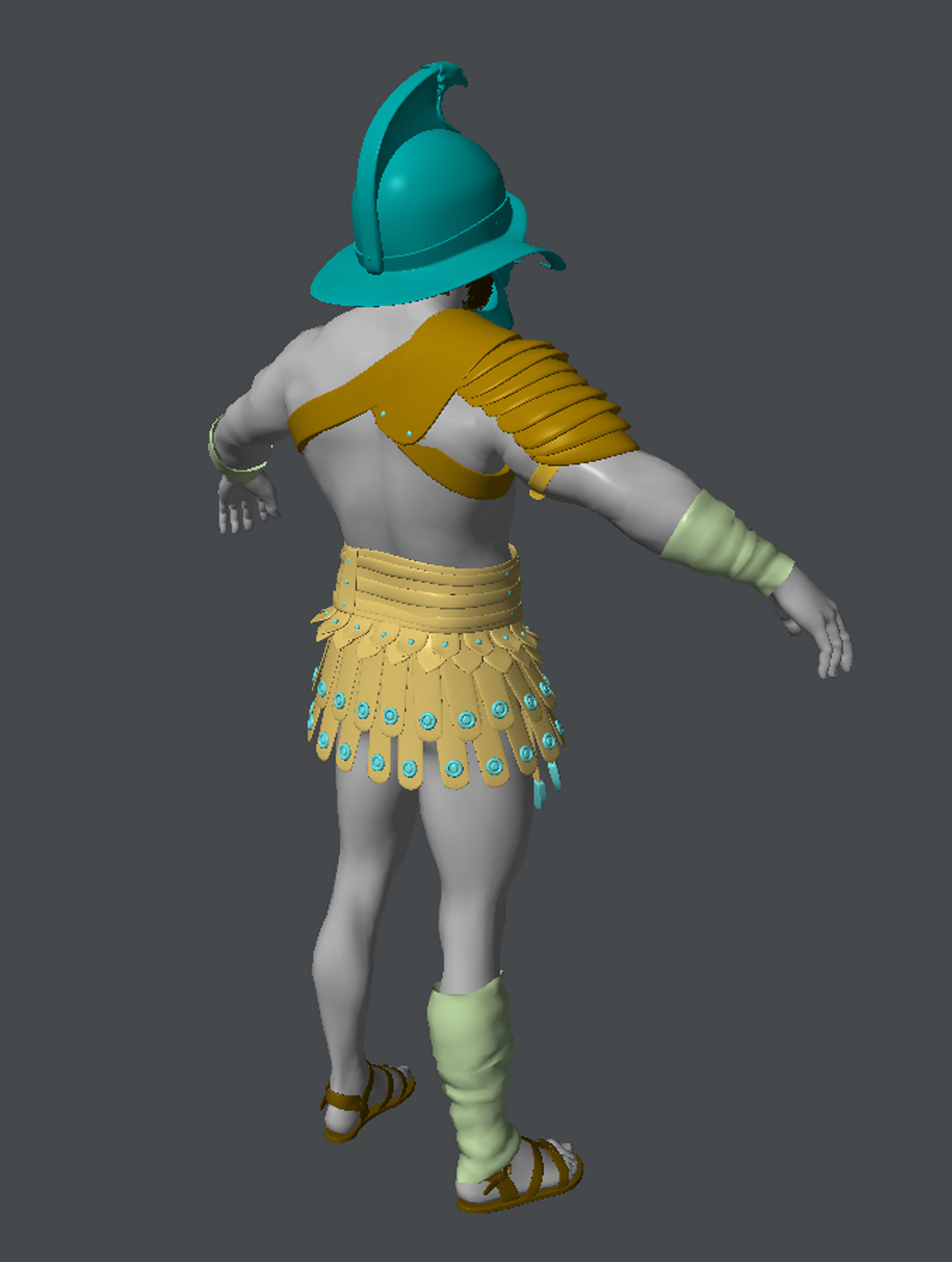 Gladiator Murmillo 2023 Low-poly 3D model_12